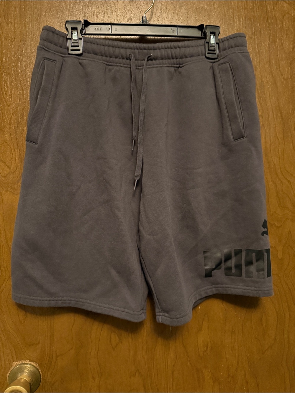 Puma Men's Charcoal Drawstring Athletic Shorts M